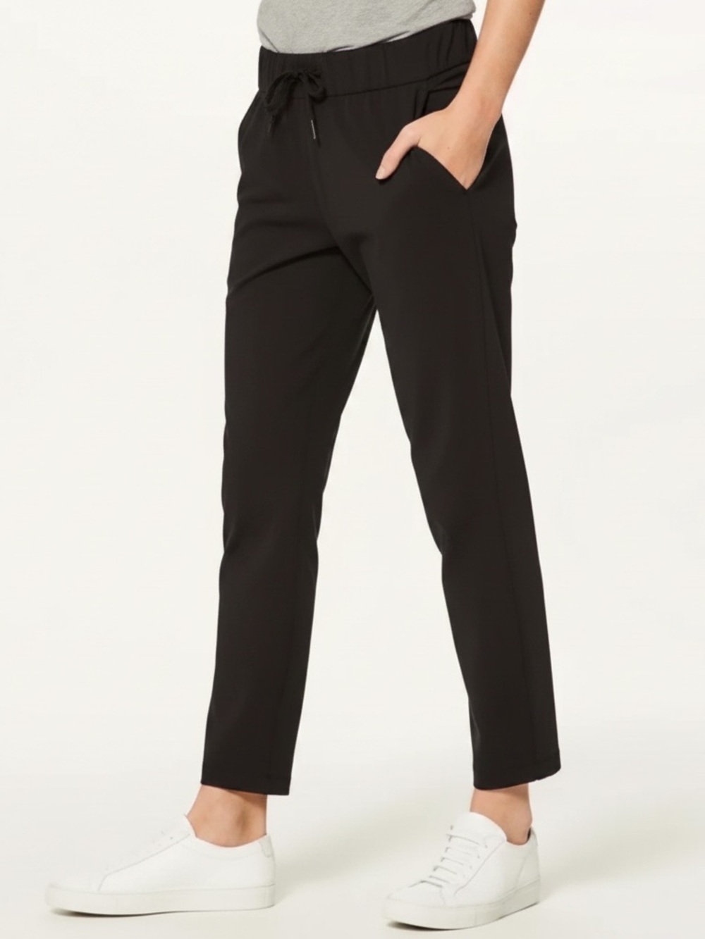 Lululemon On The Fly Tapered Pant Black High Rise Drawstring Size 6